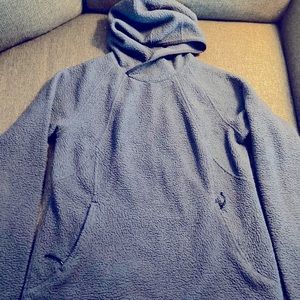 The North face blue hooded sweatshirt size L